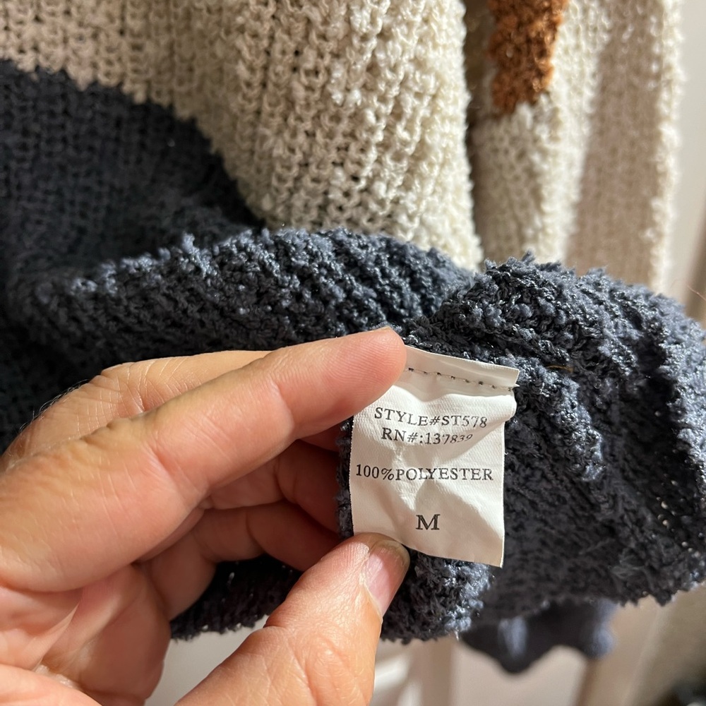 Colorblock Sweater - Brown, Cream, and Gray - Picture 4 of 4